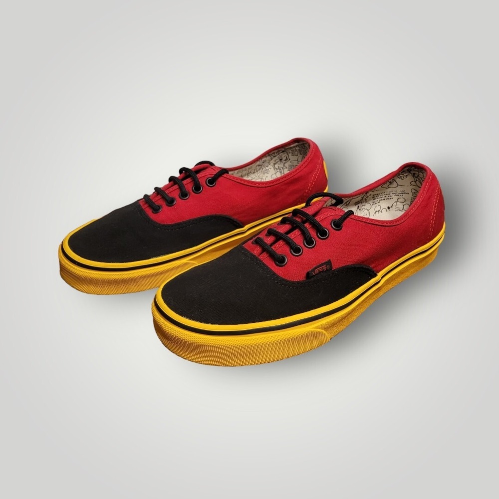 Vans X Disney 90th Anniversary Mickey Mouse Red Black Yellow Shoes Skater W10.5